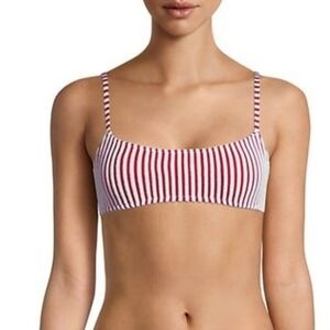 Saks 5th Ave Spiritual Gangster Red and white ribbed bikini top